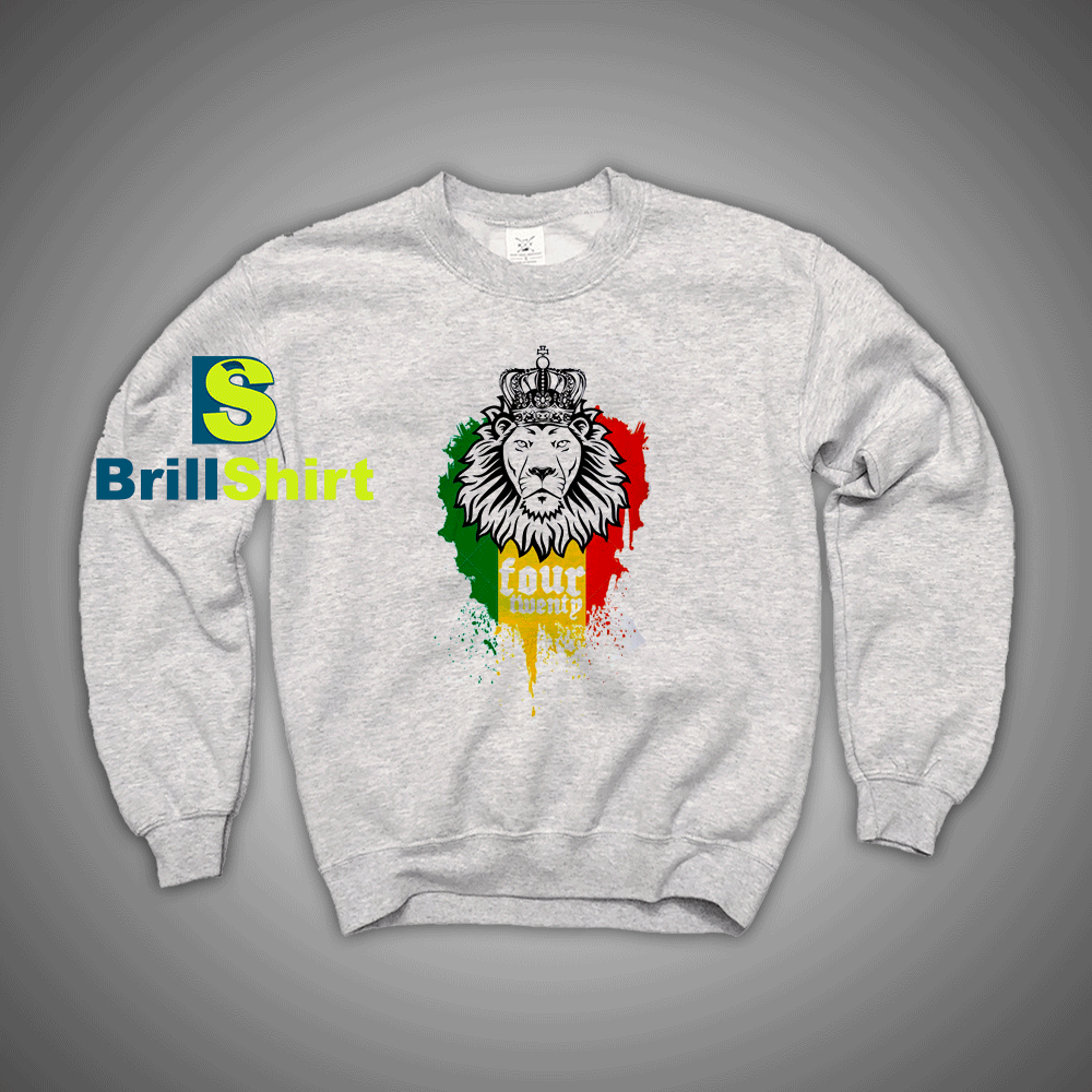 Get It Now Rasta Lion Four Twenty Sweatshirt - Brillshirt.com Get It Now Rasta Lion Four Twenty Sweatshirt - Brillshirt.com