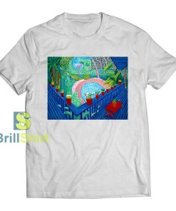 David Hockney Red Pots in Blue Garden T-Shirt