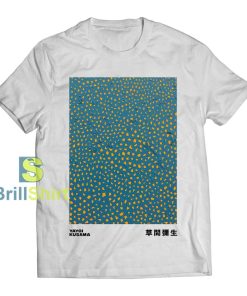 Yayoi Kusama Yellow Dot Middle of Blue T-Shirt