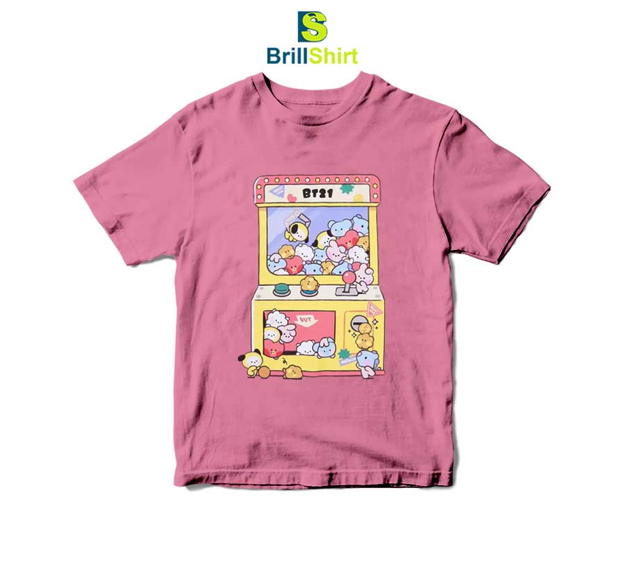 BT21 Claw Machine Boyfriend T-Shirt BT21 Claw Machine Boyfriend T-Shirt