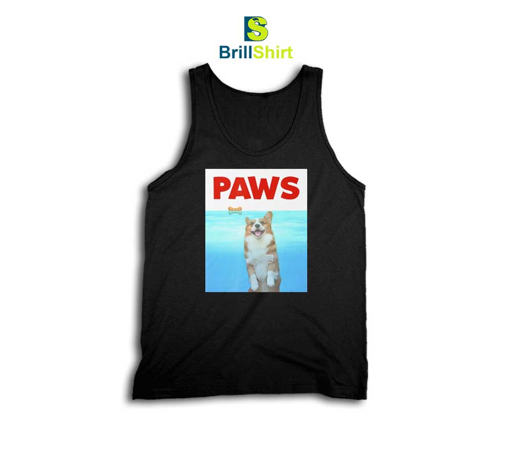 Paws Dog Parody 80s Corgi Tank Top Paws Dog Parody 80s Corgi Tank Top