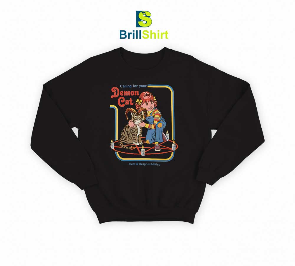 Parody Caring For Your Demon Cat Sweatshirt Parody Caring For Your Demon Cat Sweatshirt