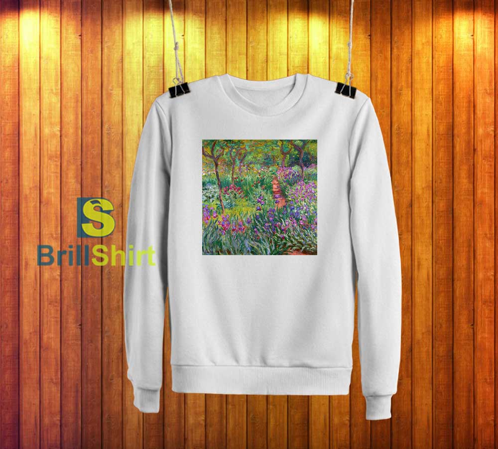 Claude Monet Beautiful Garden Sweatshirt Claude Monet Beautiful Garden Sweatshirt