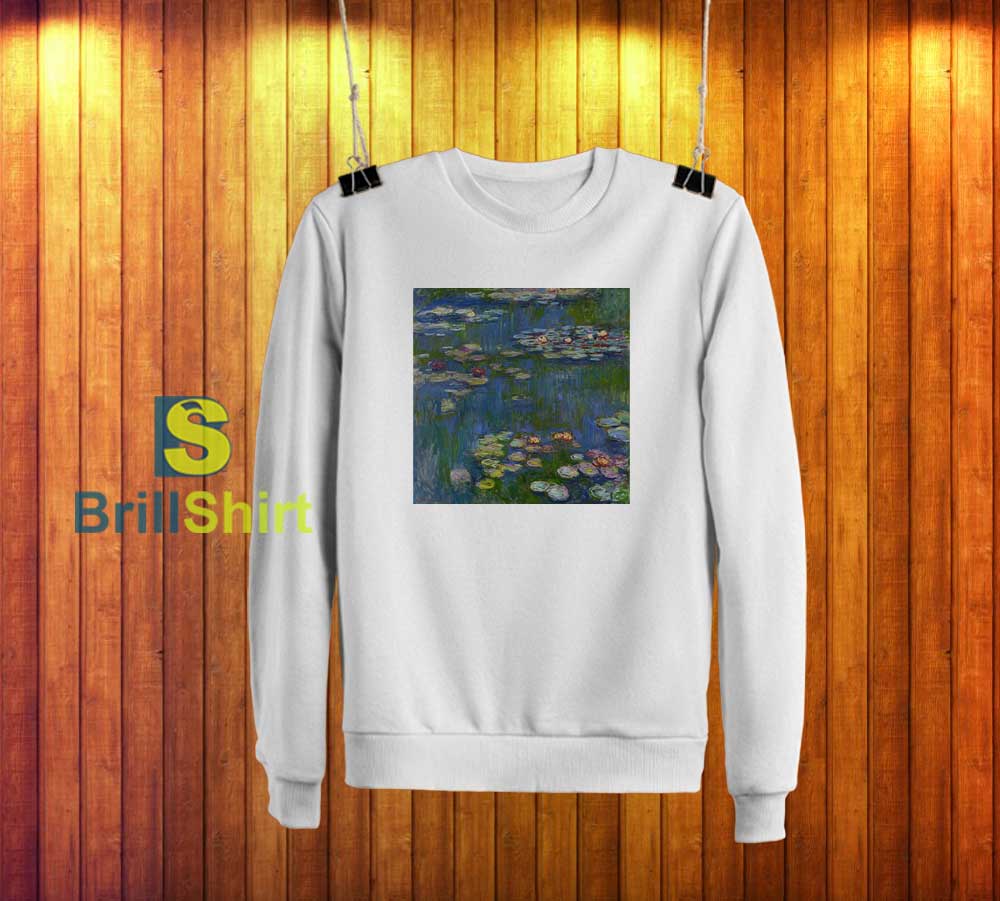 Claude Monet Lotus Flower Sweatshirt Claude Monet Lotus Flower Sweatshirt