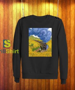 Van Gogh Train Smoke In The Middle Sweatshirt