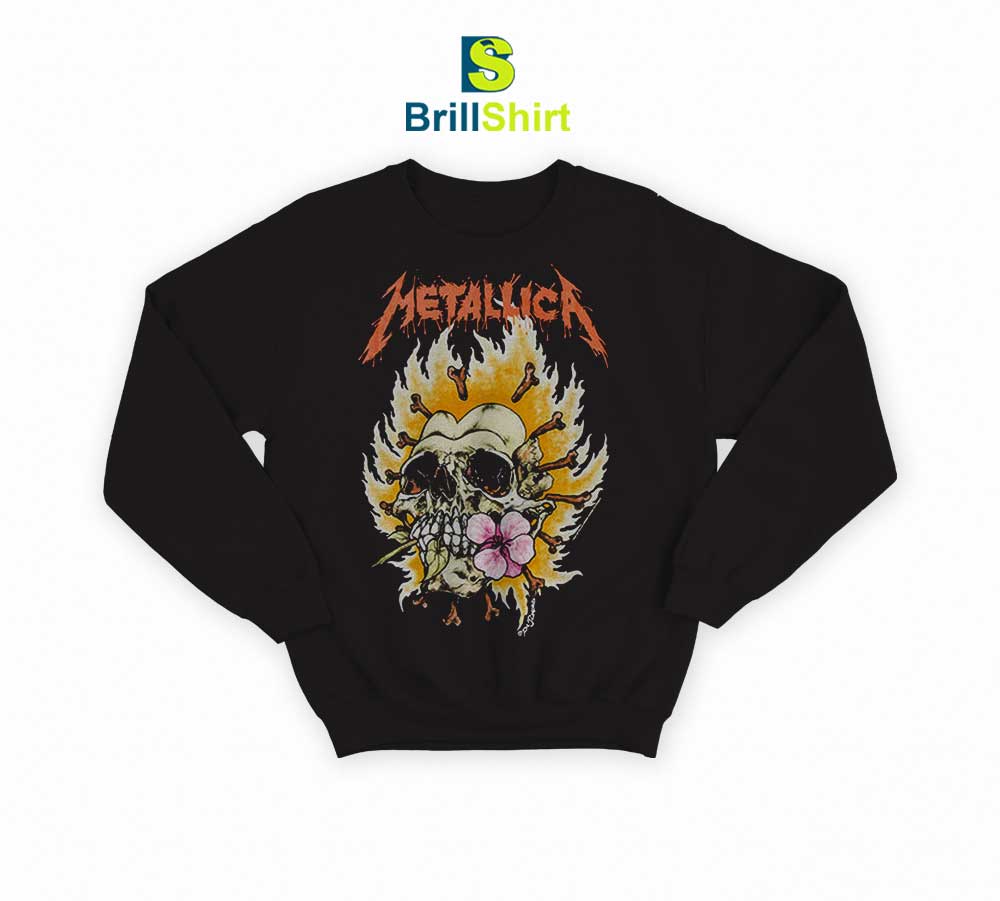 Metallica Burning Flower Sweatshirt Metallica Burning Flower Sweatshirt