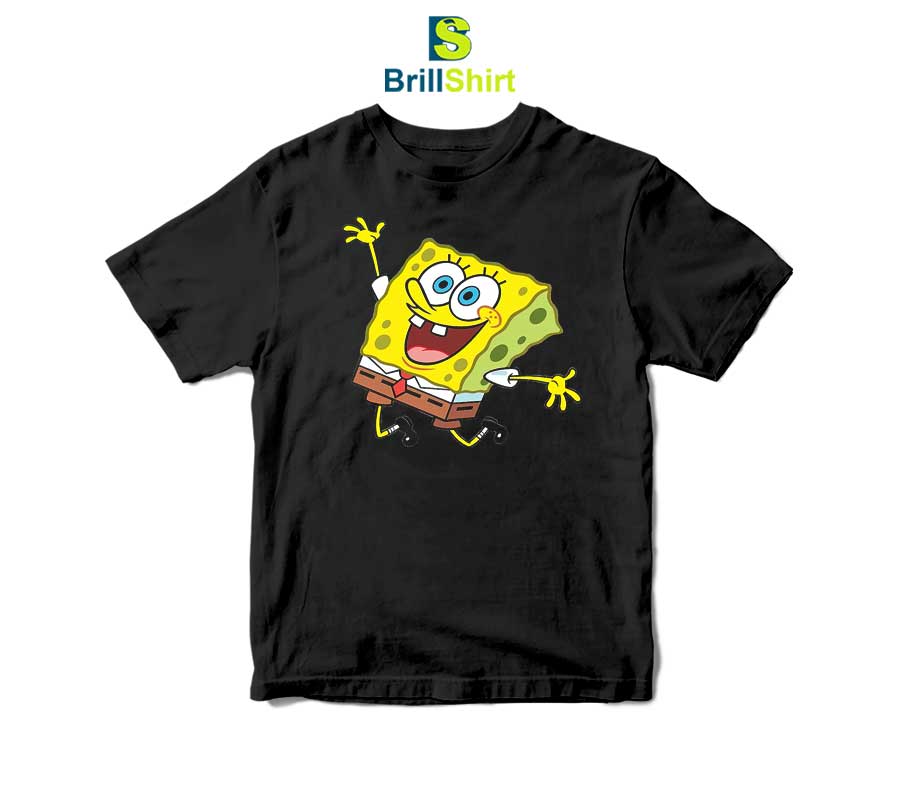 Cartoon Happy Spongebob T-Shirt Cartoon Happy Spongebob T-Shirt