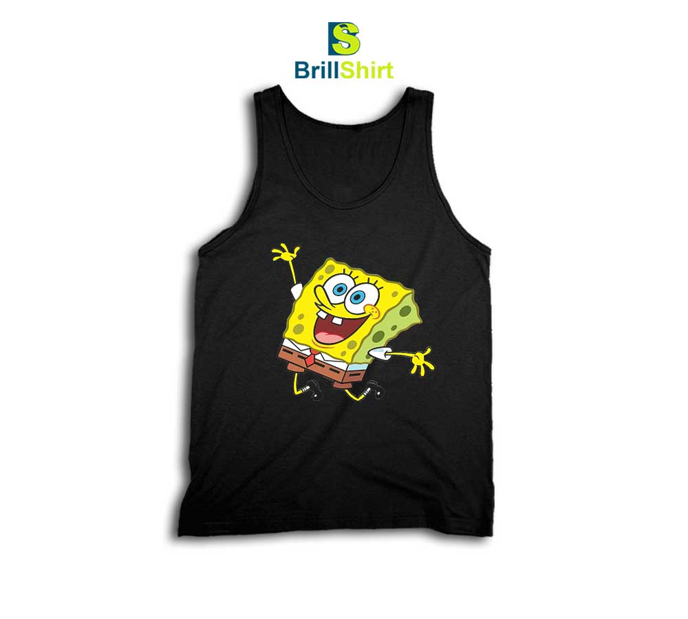 Cartoon Happy Spongebob Tank Top Cartoon Happy Spongebob Tank Top