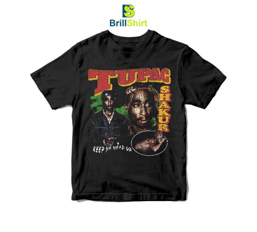 Tupac Shakur Keep Ya Head Up Collage T-Shirt Tupac Shakur Keep Ya Head Up Collage T-Shirt