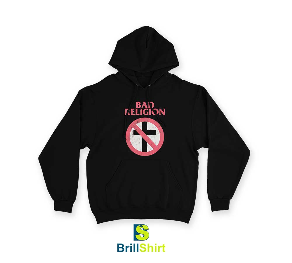 Bad Religion Distressed Big Crossbuster Hoodie Bad Religion Distressed Big Crossbuster Hoodie