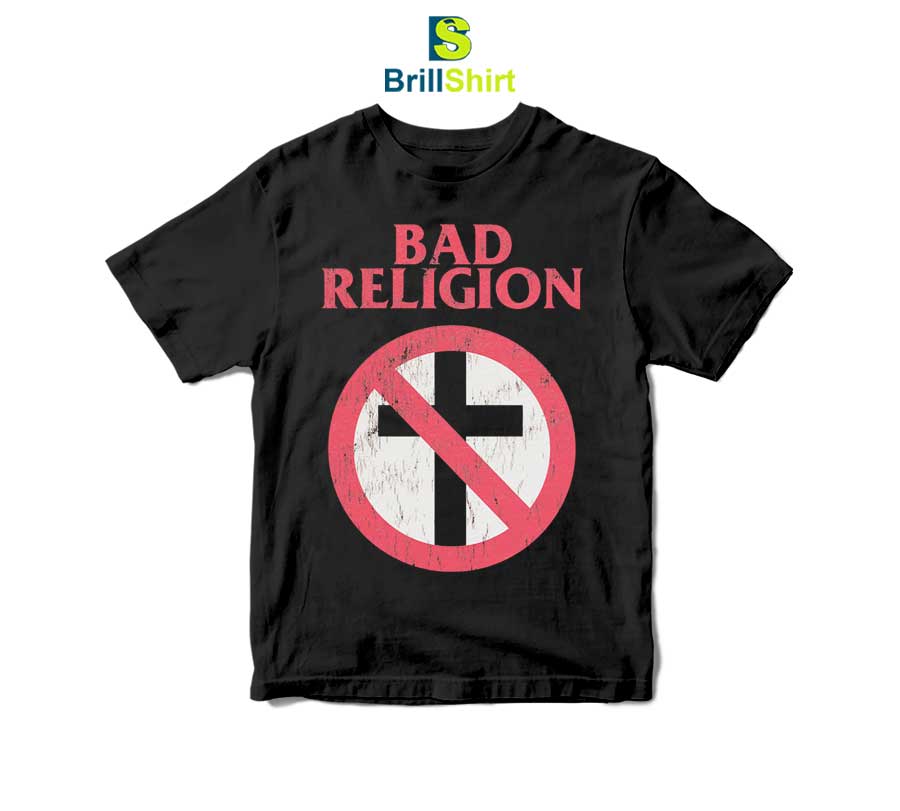 Bad Religion Distressed Big Crossbuster T-Shirt Bad Religion Distressed Big Crossbuster T-Shirt