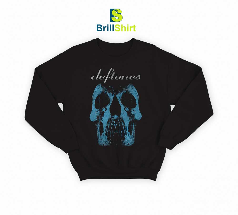 Deftones Blue Skull Sweatshirt Deftones Blue Skull Sweatshirt
