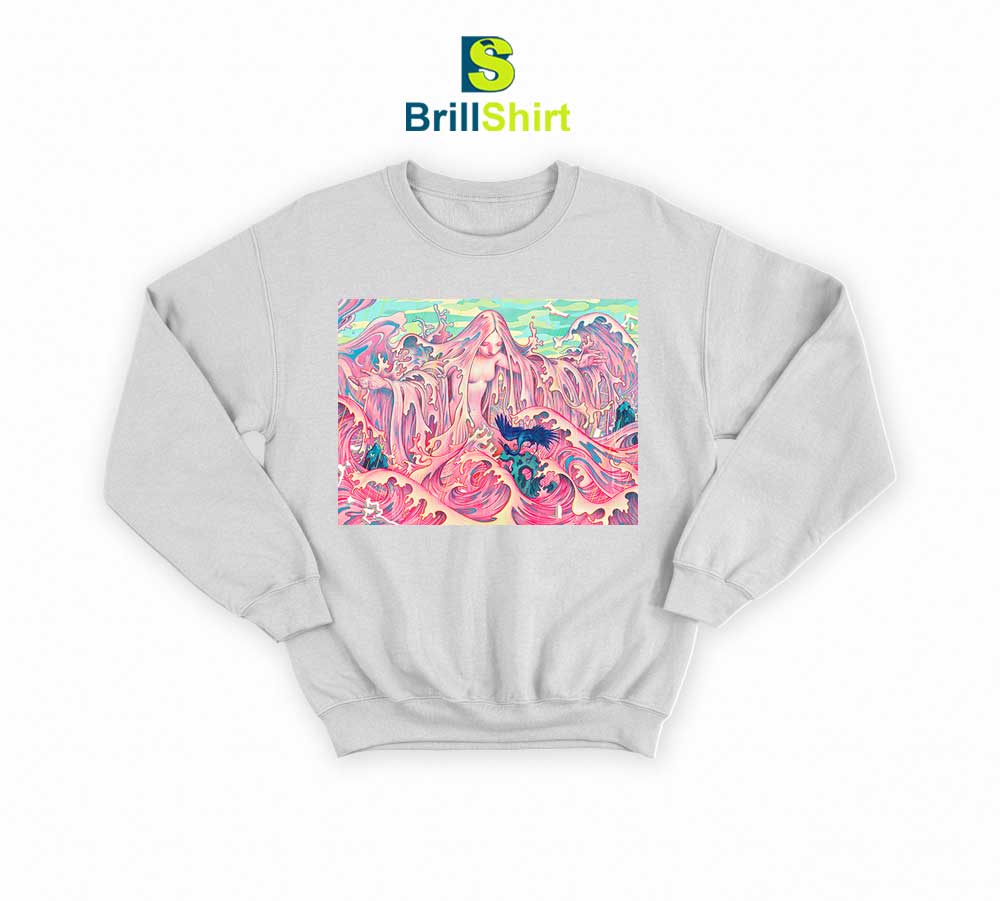 James Jean Pink Wavy Girl Sweatshirt James Jean Pink Wavy Girl Sweatshirt