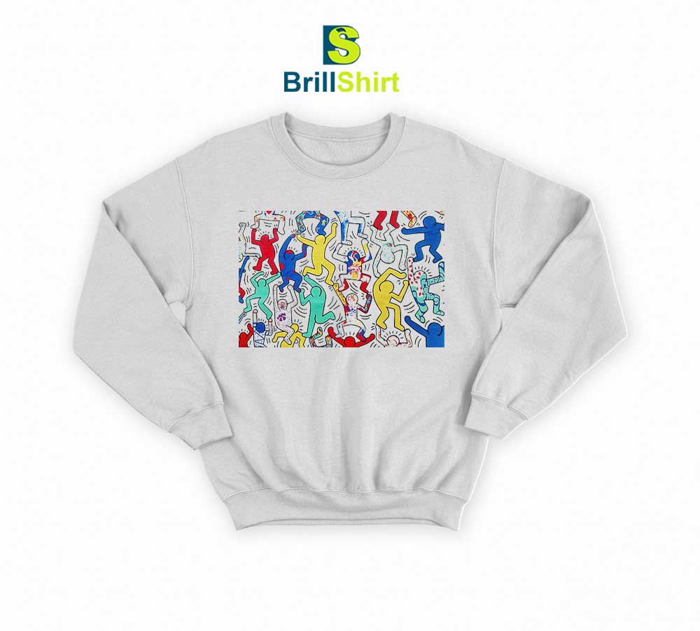 Keith Haring Dancing Colorful Sweatshirt Keith Haring Dancing Colorful Sweatshirt