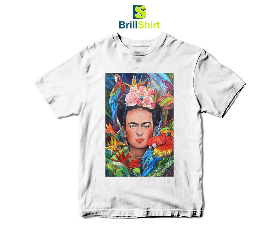 Frida Kahlo With Parrots T-Shirt Frida Kahlo With Parrots T-Shirt