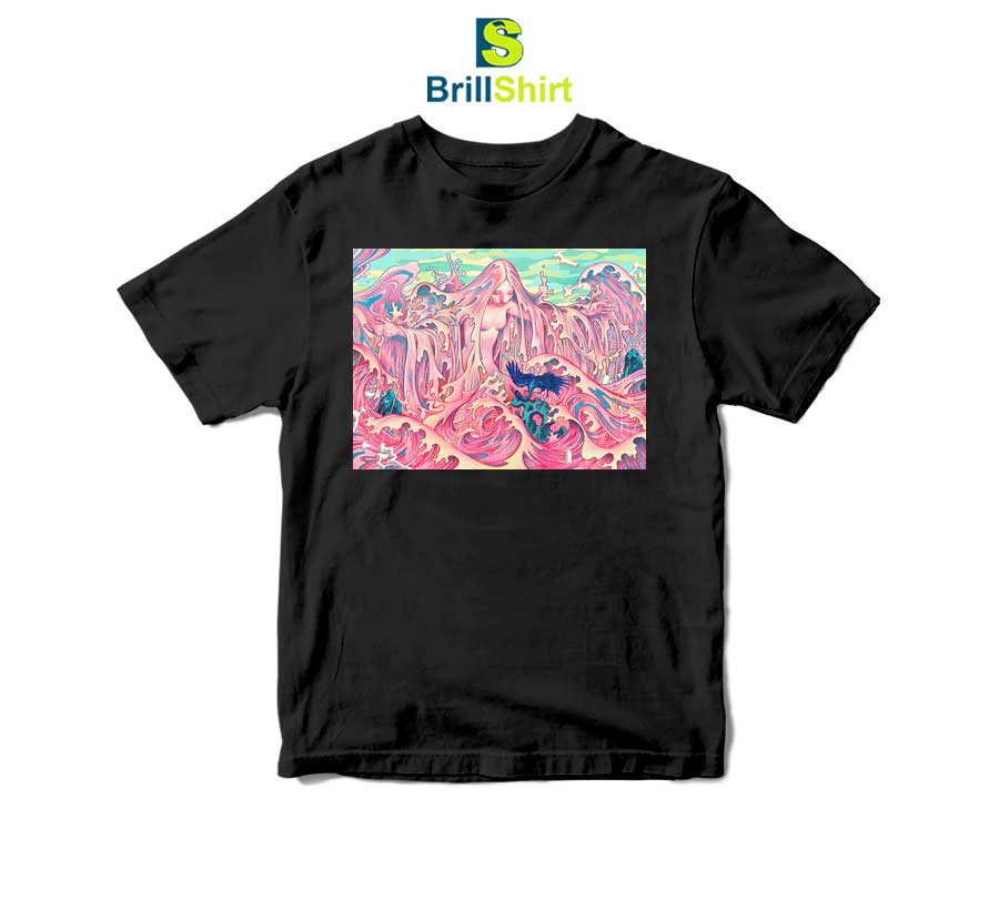 James Jean Pink Wavy Girl T-Shirt James Jean Pink Wavy Girl T-Shirt
