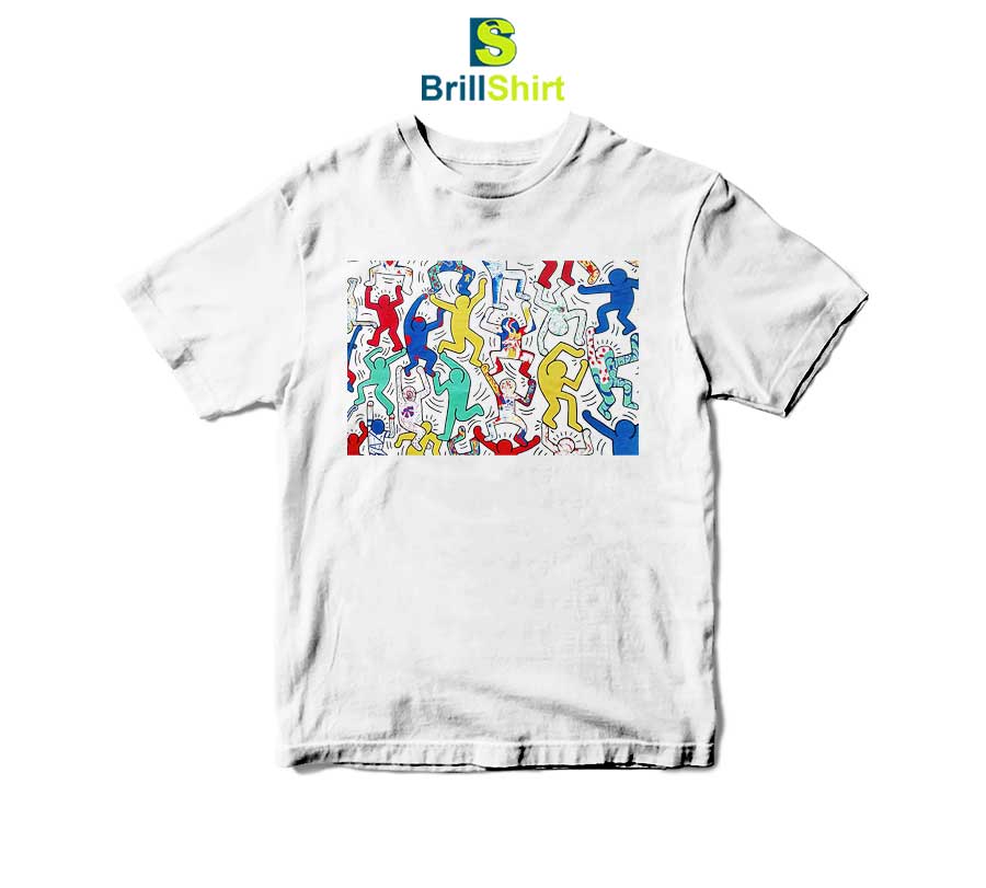 Keith Haring Dancing Colorful T-Shirt Keith Haring Dancing Colorful T-Shirt