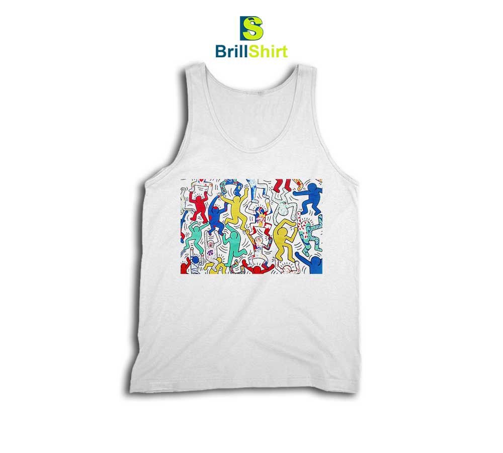 Keith Haring Dancing Colorful Tank Top Keith Haring Dancing Colorful Tank Top
