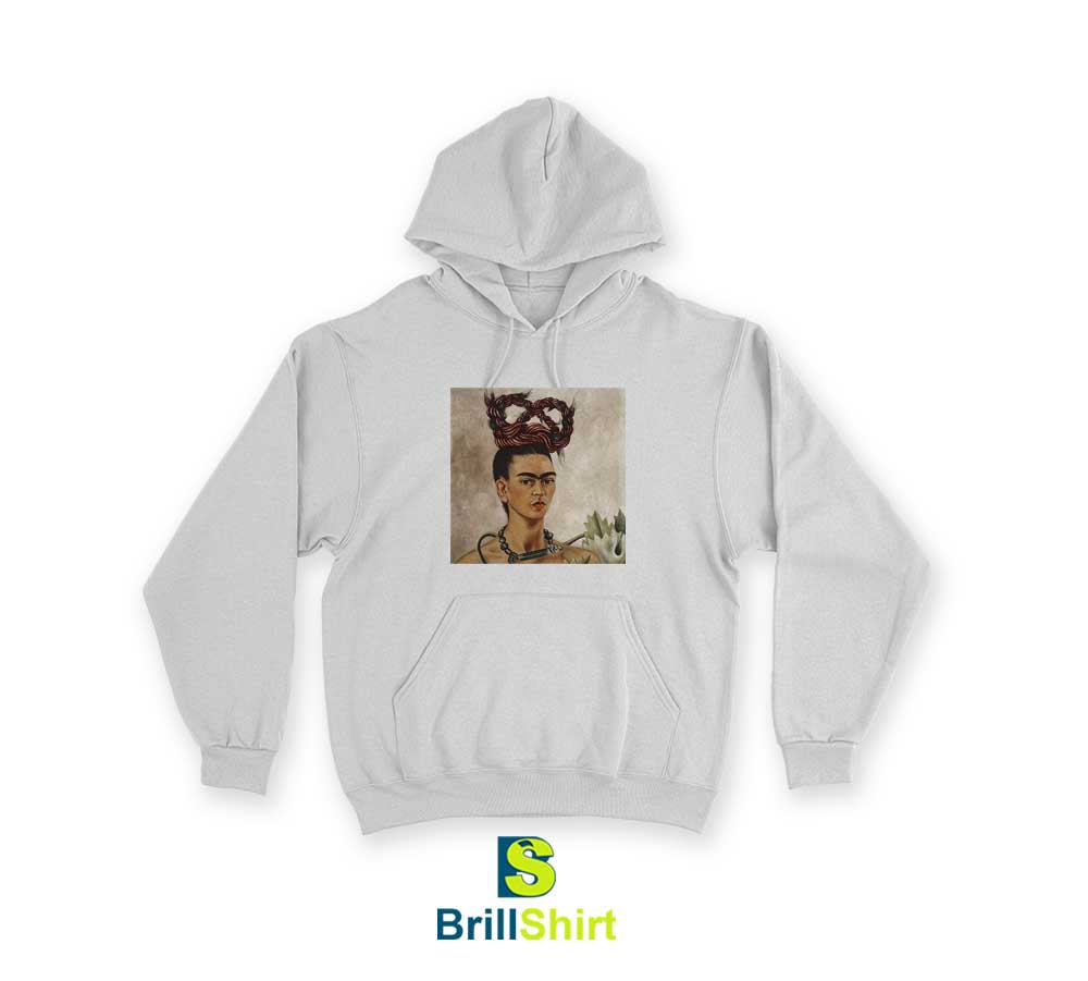 Frida Kahlo Potrait With Braid Hoodie Frida Kahlo Potrait With Braid Hoodie