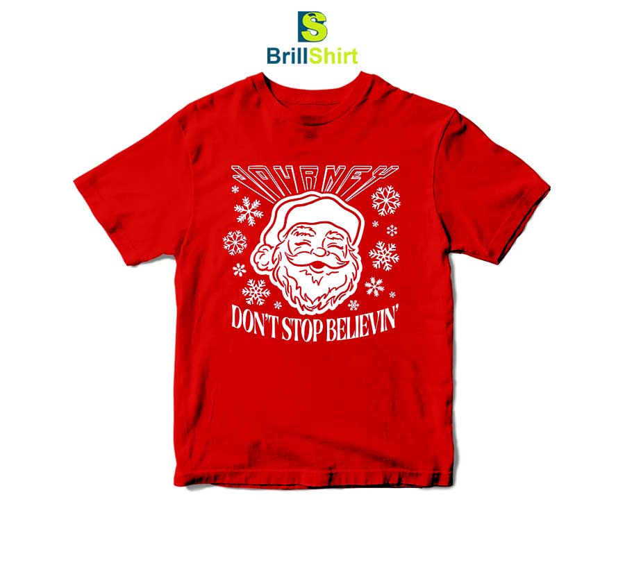 Journey Don't Stop Believin' Santa T-Shirt Journey Don't Stop Believin' Santa T-Shirt
