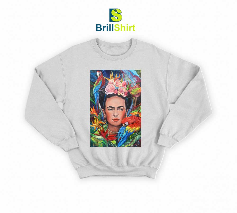 Frida Kahlo With Parrots Sweatshirt Frida Kahlo With Parrots Sweatshirt