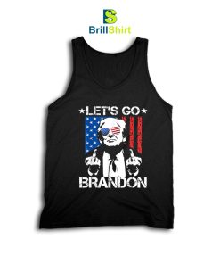 Let's Go Brandon Trump Middle Finger Flag Tank Top